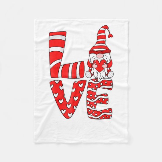 Love Teacher Squad Gnome Hearts Valentines Gnome T Fleece Deken (Voorkant)