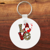 Love Teacher Squad Gnome Hearts Valentines Gnome T Sleutelhanger (Voorkant)