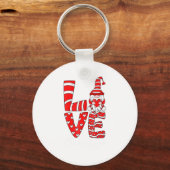 Love Teacher Squad Gnome Hearts Valentines Gnome T Sleutelhanger (Voorkant)
