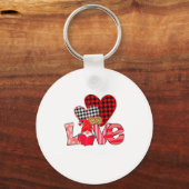 Love Teacher Squad Gnome Hearts Valentines Gnome T Sleutelhanger (Voorkant)