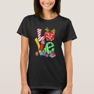 Love Teacher Wiskunde Kerstleraar Life Matching T-shirt