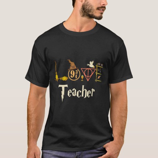 Love Teacher Wizards Ga naar school Halloween T-shirt (Voorkant)