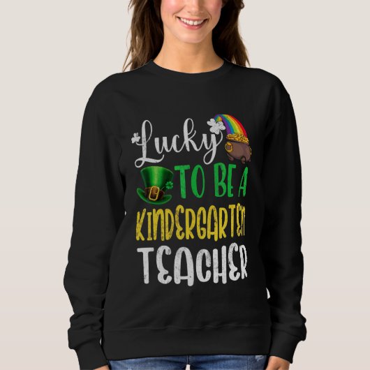Love Teaching Kindergarten Shamrock St Patricks Da Trui (Voorkant)
