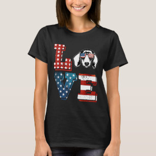 Love Teckel Amerikaanse vlag 4 juli cadeau T-shirt