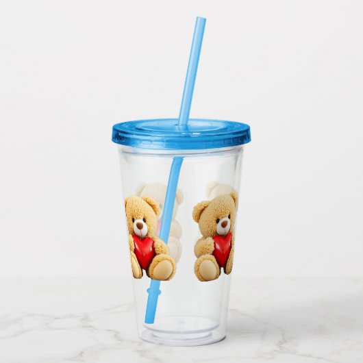 Love Teddy Acryl Drinkbeker (Achterkant)
