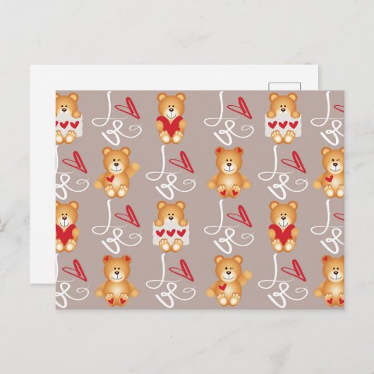 Love Teddy Bear Briefkaart (Voorkant / Achterkant)