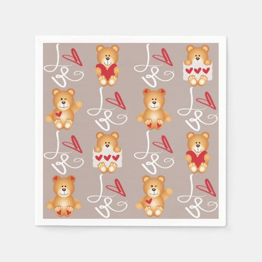 Love Teddy Bear Servet (Voorkant)