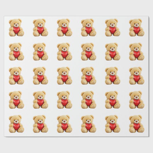 Love Teddy Cadeaupapier (Vlak)