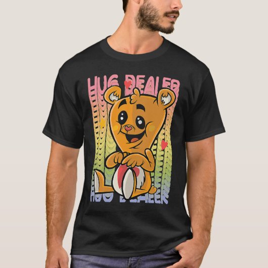 Love Teddy Rainbow Hug Dealer Cute Teddy Bear Hug T-shirt (Voorkant)