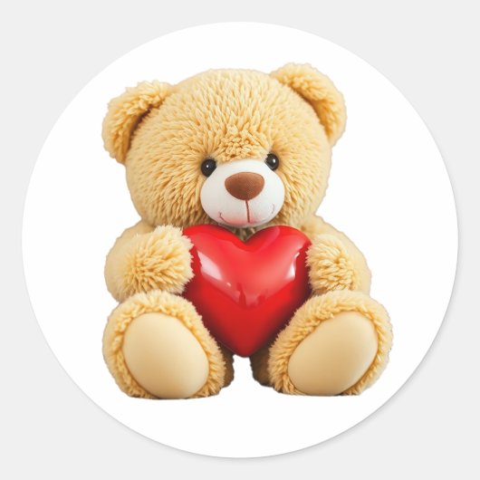 Love Teddy Ronde Sticker (Voorkant)