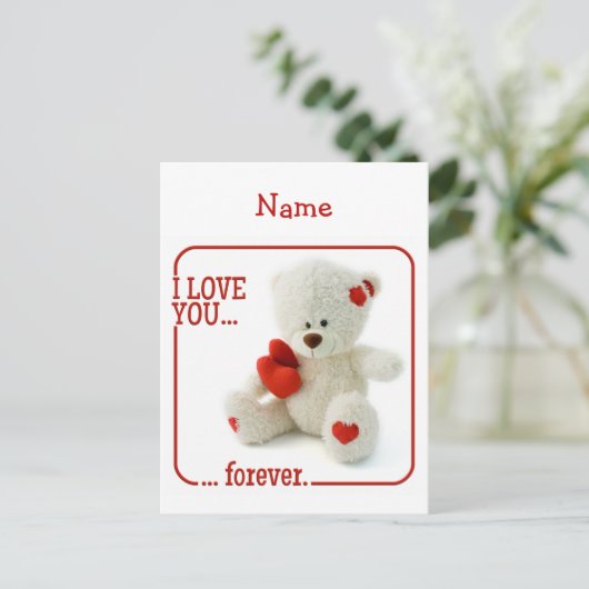 Love Teddy Valentijn custom briefkaart (Staand voorkant)