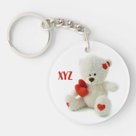 Love Teddy Valentijn custom key chains Sleutelhanger (Voorkant)