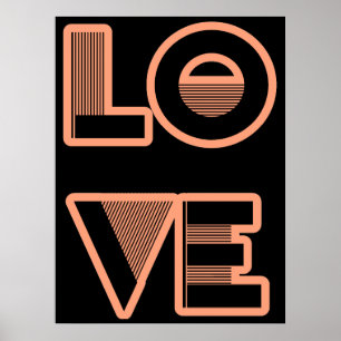 LOVE tekstontwerp, kunstdecostijl (om het even wel Poster