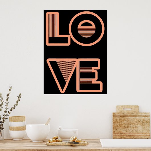 LOVE tekstontwerp, kunstdecostijl (om het even wel Poster (Keuken)