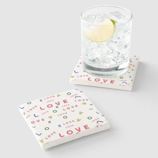 LOVE tekstpatroon onderzetter (Zijkant)