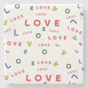 LOVE tekstpatroon onderzetter