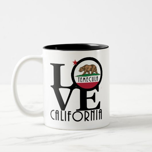 LOVE Temecula California 11oz Tweekleurige Koffiemok (Links)