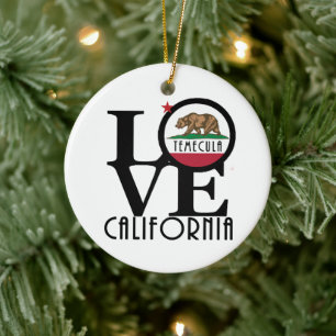 LOVE Temecula California Keramisch Ornament