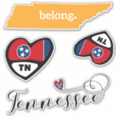 Love Tennessee, 3 Design, Die Cut Stickers (Voorkant)