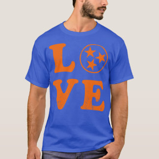 Love Tennessee State Flag Home Familie T-shirt