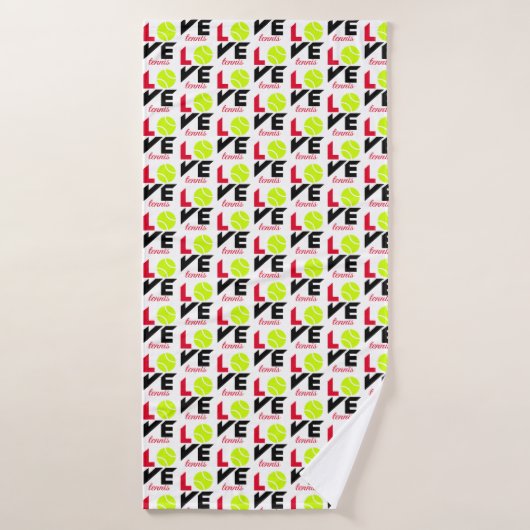 Love tennis badhanddoek (Badhanddoek)