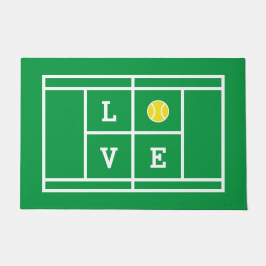 Love tennis court heugt doormat new home deurmat (Voorkant)