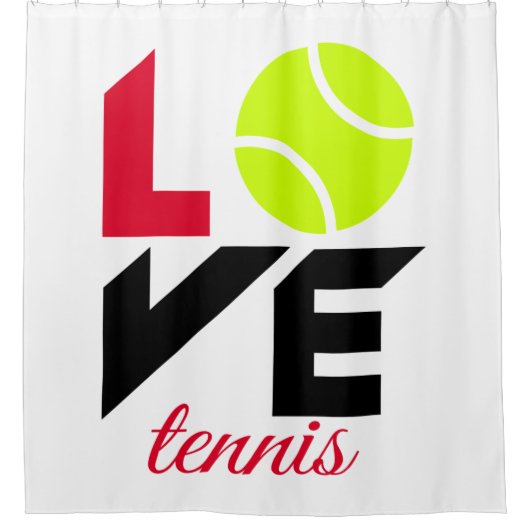 Love tennis douchegordijn (Voorkant)