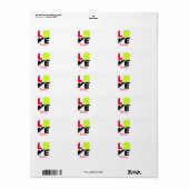 Love tennis etiket (Full Sheet)