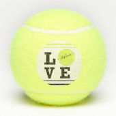 Love Tennis First Name Yellow Ball Tennisballen (Achterkant)