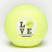 Love Tennis First Name Yellow Ball Tennisballen (Voorkant)