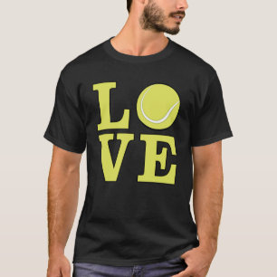 Love Tennis - Heldergele tekst T-shirt