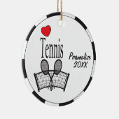 Love Tennis in Black and White Keramisch Ornament (Rechts)