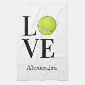Love Tennis Player Yellow Ball Sporthanddoek Theedoek (Verticaal)