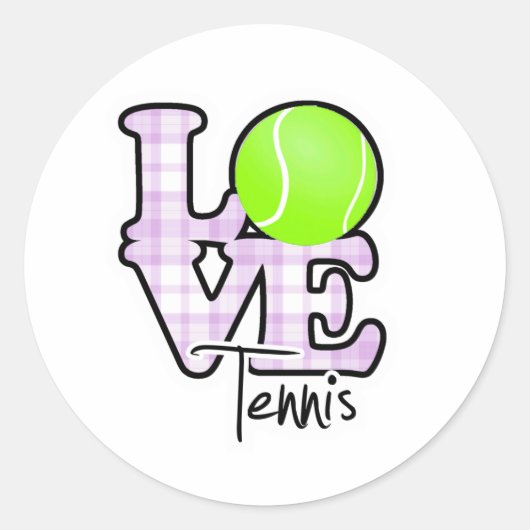 Love Tennis Ronde Sticker (Voorkant)