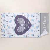 Love Tennis Sports Rackets & Ball Colorful Stars Strandlaken (Voorkant)