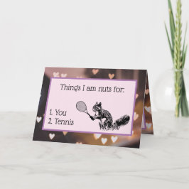 Love Tennis Squirrel Feestdagen Kaart