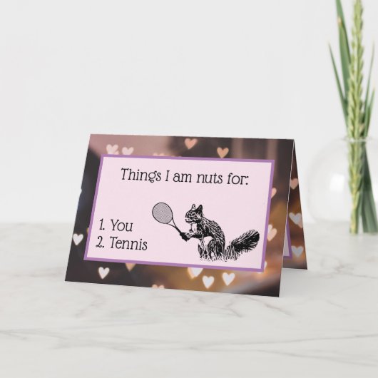 Love Tennis Squirrel Feestdagen Kaart (Voorkant)