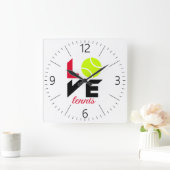 Love tennis vierkante klok (Huis)