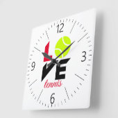 Love tennis vierkante klok (Hoek)