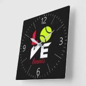Love tennis vierkante klok (Hoek)