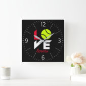 Love tennis vierkante klok (Huis)