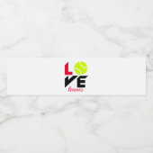 Love tennis waterfles etiket (Enkel label)