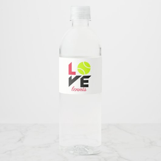 Love tennis waterfles etiket (Voorkant)