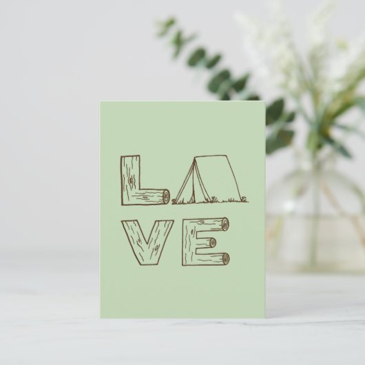 Love Tent Camping Briefkaart (Staand voorkant)