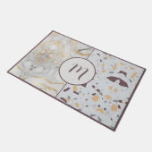 Love Terrazzo-Marble Custom Initiaal Deurmat (Schuin)