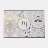 Love Terrazzo-Marble Custom Initiaal Deurmat (Voorkant)