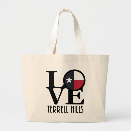 LOVE Terrell Hills Texas Grote Tote Bag (Voorkant)