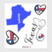 Love Texas, blad of Die Cut Stickers (Vel)