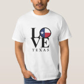 LOVE Texas Mannen White T-shirt (Voorkant)