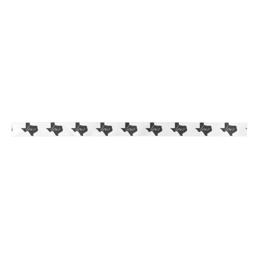 Love Texas Map Shaped Texan Lone Star Chalkboard Satijnen Lint (Voorkant)